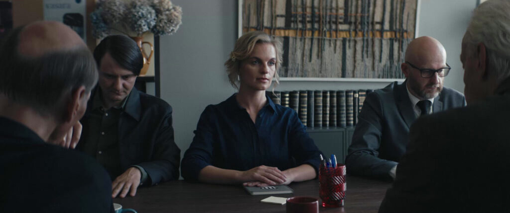 Scene from the film “Evaluation” (Vertinimas). Post-production sound work including dialogue editing and final audio mix.